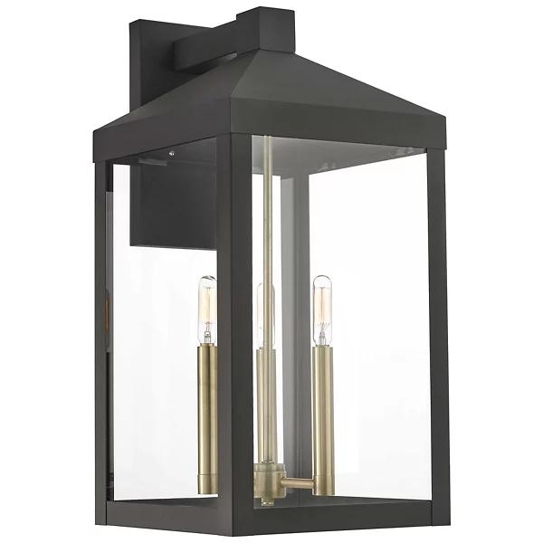 James 3 Light Clear Glass Outdoor Wall Sconce - Image 0