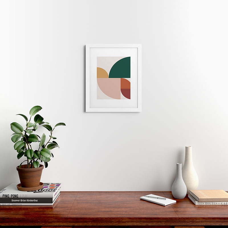 Abstract Geometric 11 by The Old Art Studio - Framed Art Print Classic White 16" x 20" - Image 1