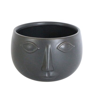 Sagebrook Home Bevel Ceramic Contemporary Face Planter - Image 0