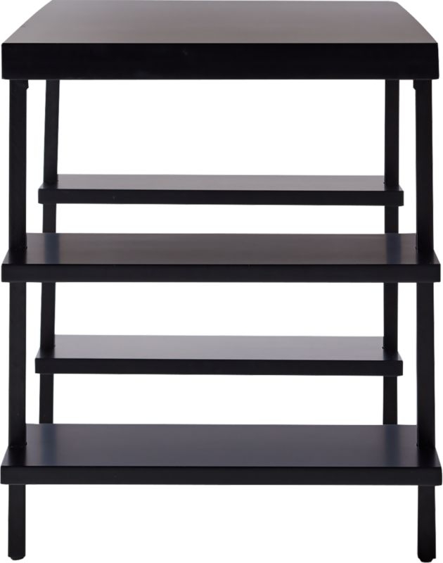 Stairway Black Wood Desk with Shelves - Image 4