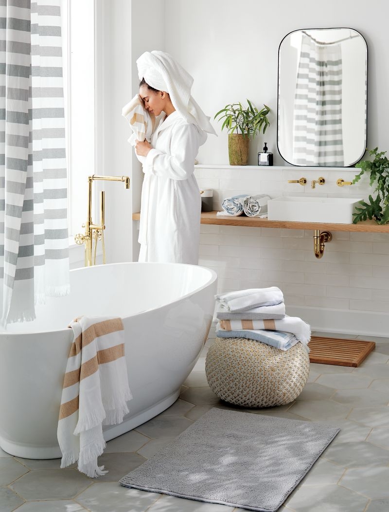 Organic Cedros Grey Hammam Hand Towel - Image 1