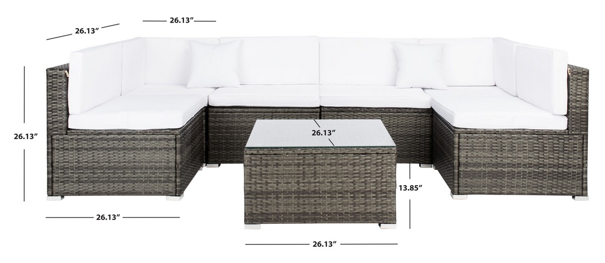 Diona Living Set - Grey Brown/White - Safavieh - Image 7