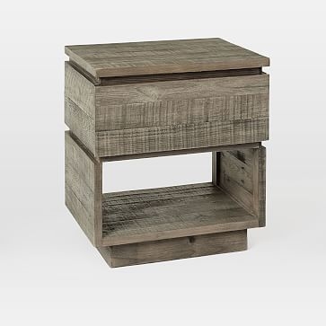 Emmerson(R) Modern Reclaimed Wood Nightstand, Stone Gray - Image 0