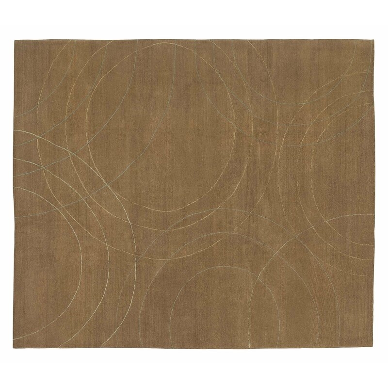 Tufenkian Cirque Hand-Knotted Wool/Silk Brown Area Rug - Image 0