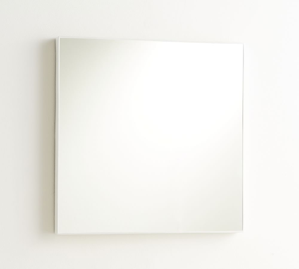 Delaney Square Wall Mirror, White, 32"W - Image 0