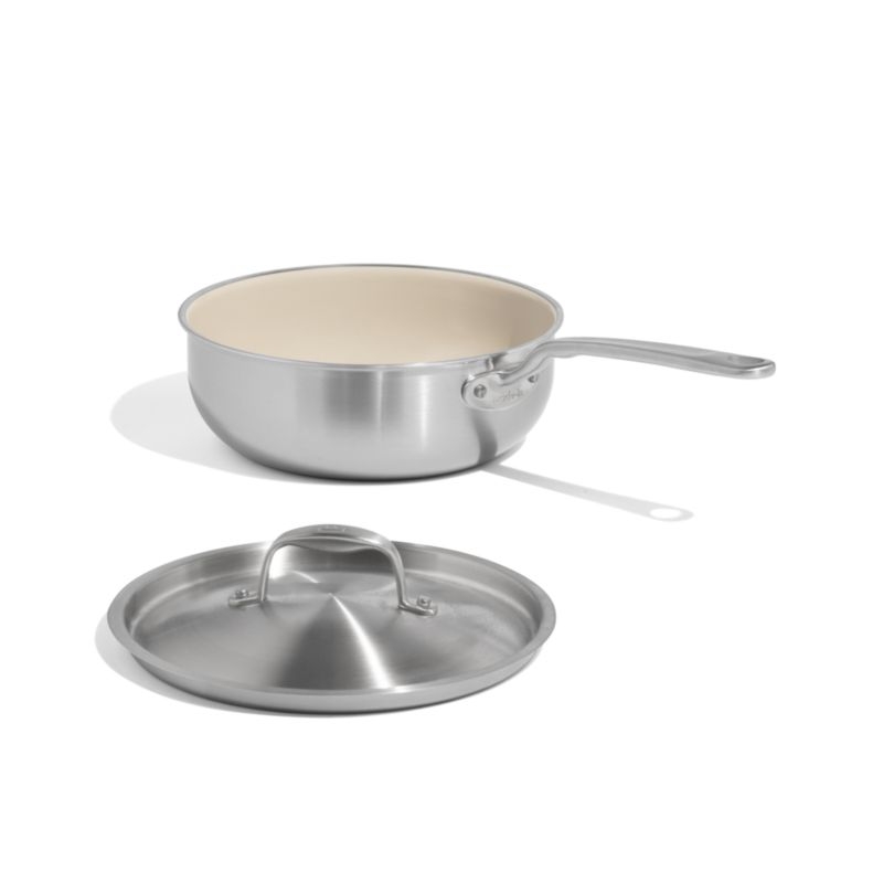Made In CeramiClad™ Non-Stick 3-Qt. Saucier with Stainless Steel Hardware - Image 4
