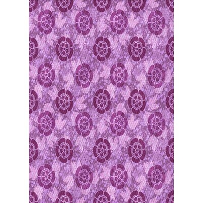 Gluck Floral Wool Purple Area Rug - Image 0
