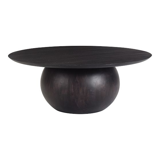 Spherical Base 35" Round Coffee Table, Black - Image 0