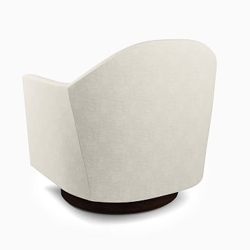 Haven Swivel Chair, Poly, Luxe Boucle, Stone White, Dark Walnut - Image 4