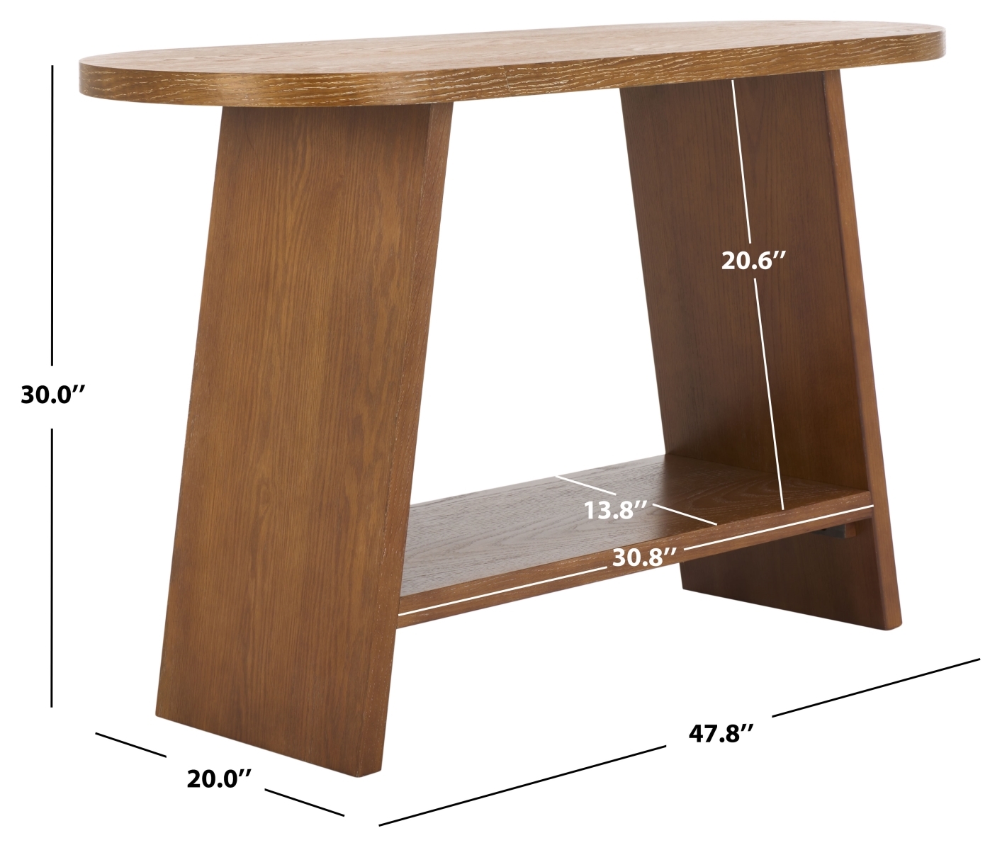 Julianna Wood Console Table - Rustic Oak/- - Image 5