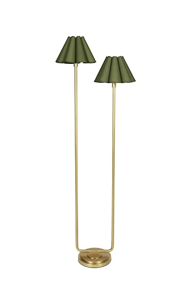 Polly Scalloped Shaded Metal Floor Lamp - Image 1