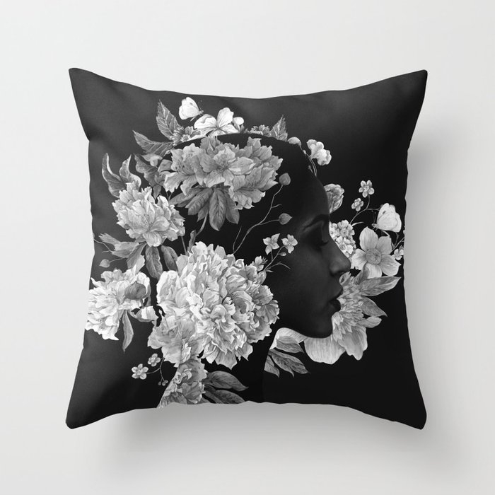 Flora Throw Pillow by Andreas Lie - Cover (20" x 20") With Pillow Insert - Indoor Pillow - Image 0