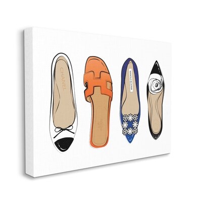 Chic Fashion Heels Blue Orange Flats Fashion Feet - Image 0