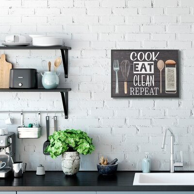 Cook Eat Clean Humorous Quote Rustic Kitchenware - Image 0