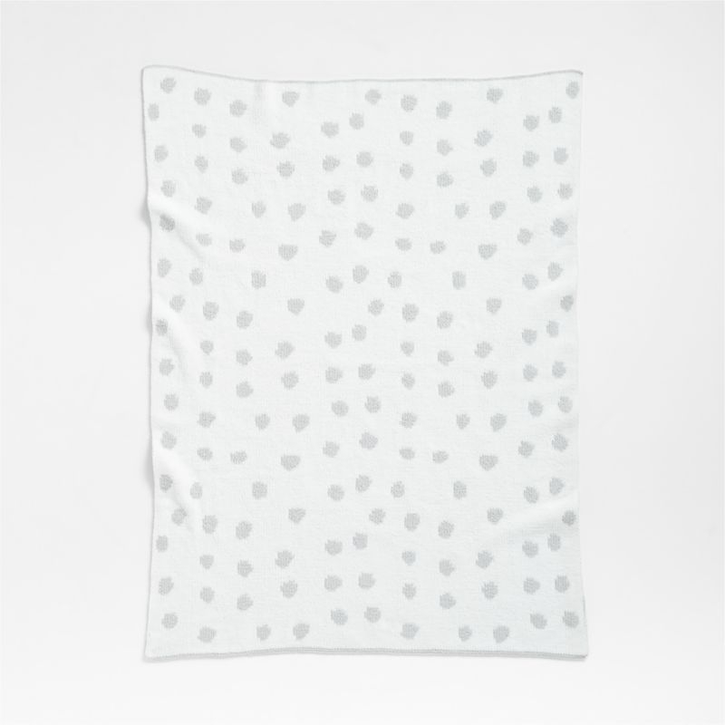 Reversible Grey Chenille Dot Baby Stroller Blanket - Image 4