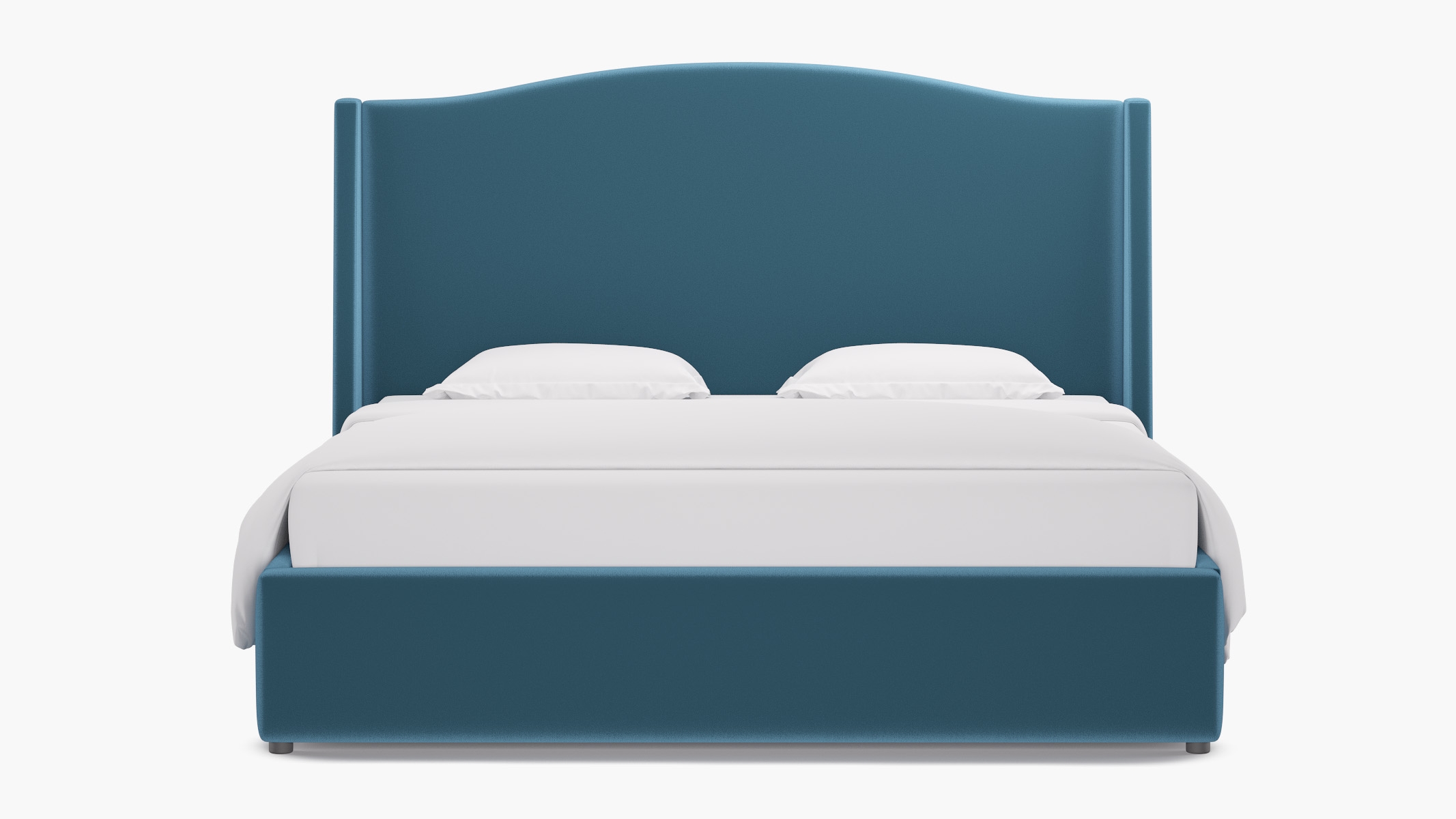 Curved Wingback Bed, French Performance Plush Velvet, King - Image 0