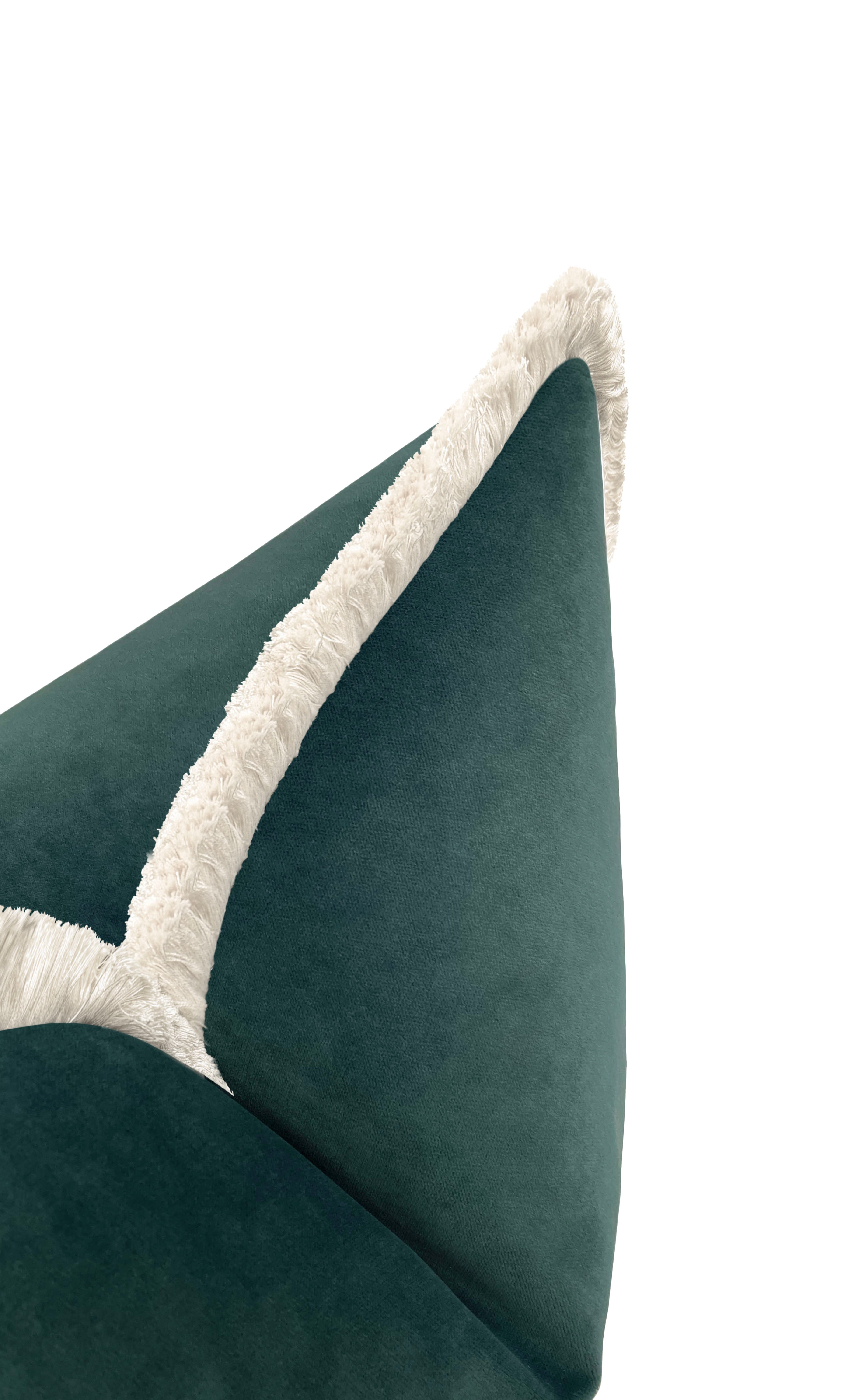 SOCIETY VELVET // AEGEAN + FRINGE - 20" X 20" / Bone Fringe - Image 6