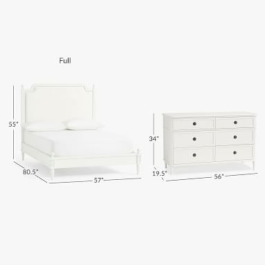 Colette Classic Bed &amp; 6-Drawer Dresser Set, Full, Simply White, In-Home - Image 1