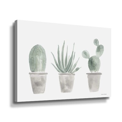 Sage Cactus Trio Gallery Wrapped Floater-Framed Canvas - Image 0