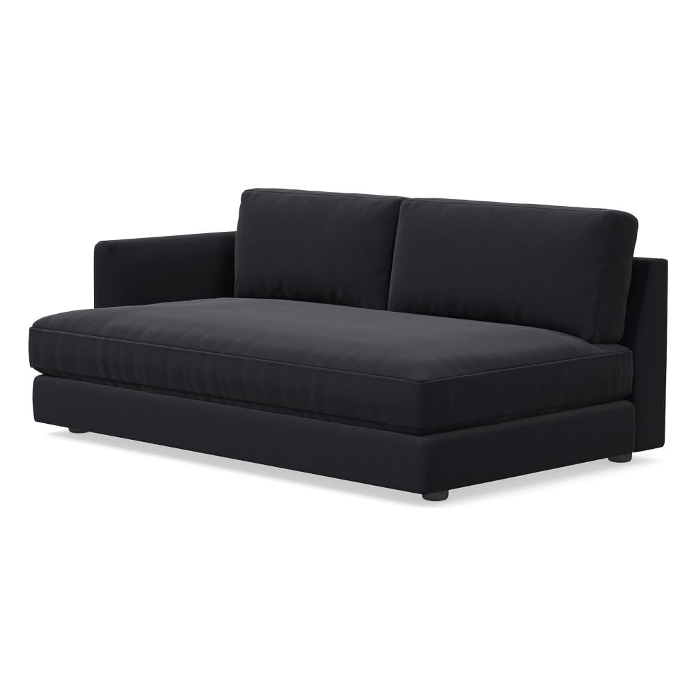 Haven Left Arm 2.5 Seater Sofa Bench, Trillium, Performance Velvet, Black, Concealed Supports - Image 0