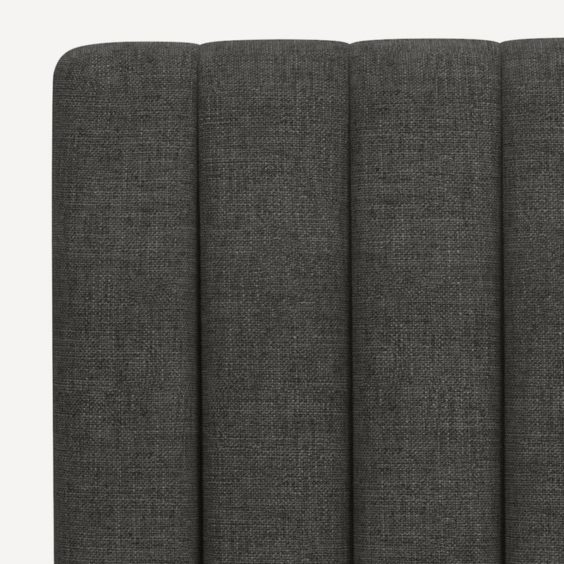 Camilla Full Linen Charcoal Channel Bed - Image 3