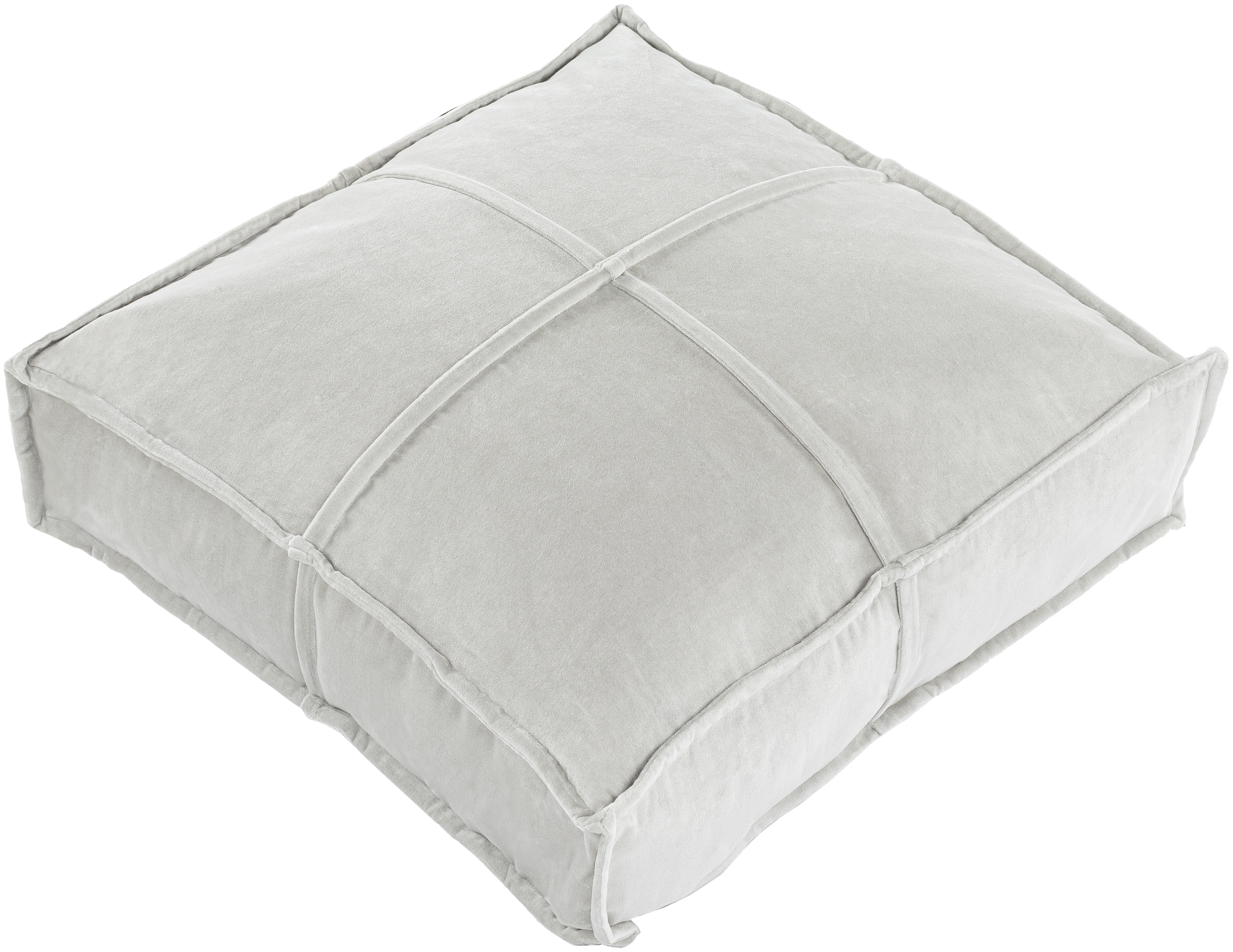 Cotton Velvet Floor Pillow - Medium Gray - Image 0