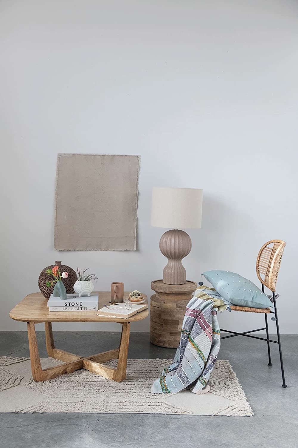 Pom Pom Tassels French Knot Lumbar Pillow, 20" x 12" - Image 4