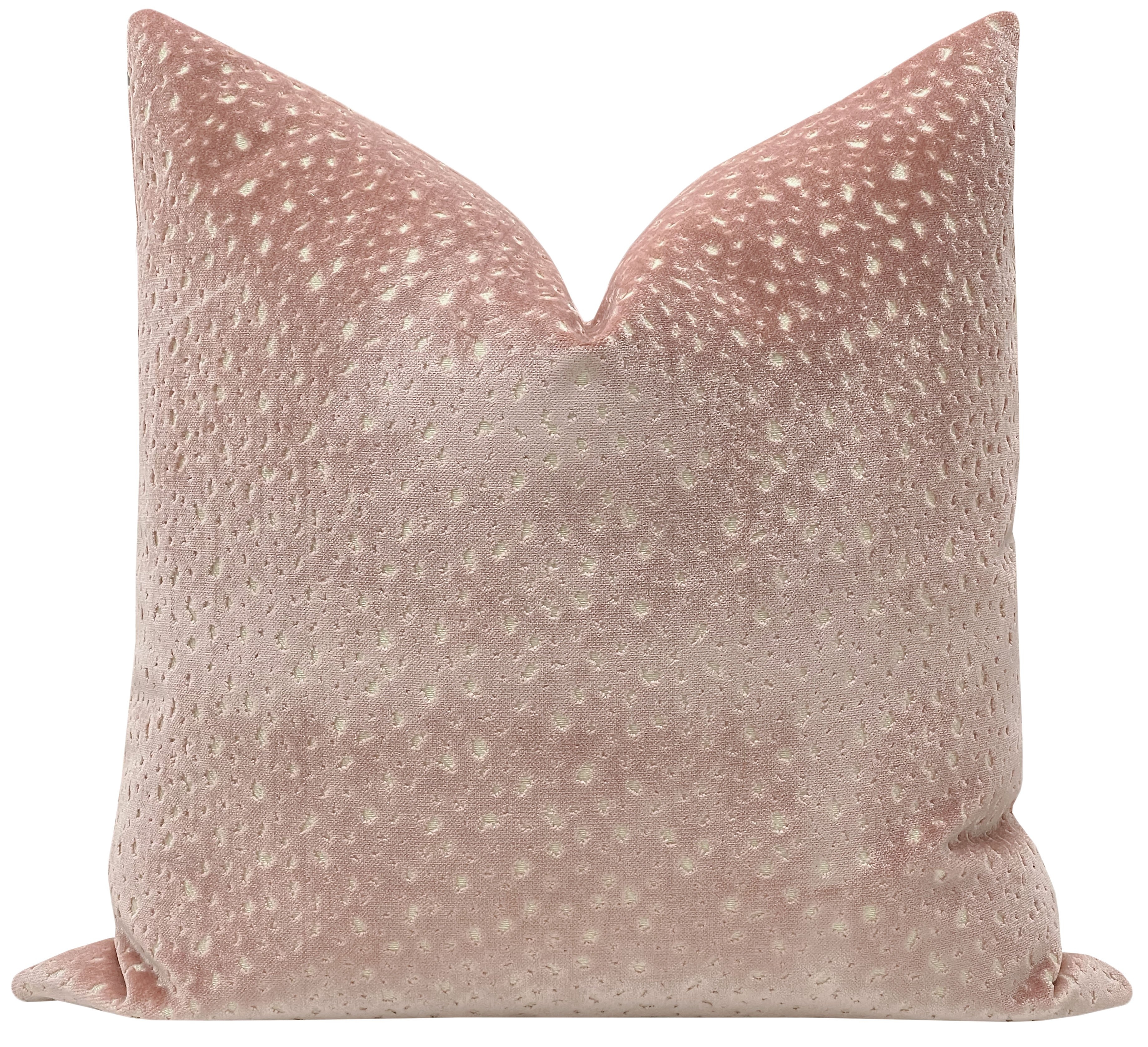 Antelope Cut Velvet Pillow Cover, Pink Peony, 18" x 18" - Image 0