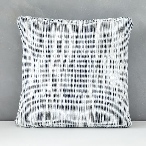 Outdoor Striated Pillow, 20"x20", Midnight - Image 0