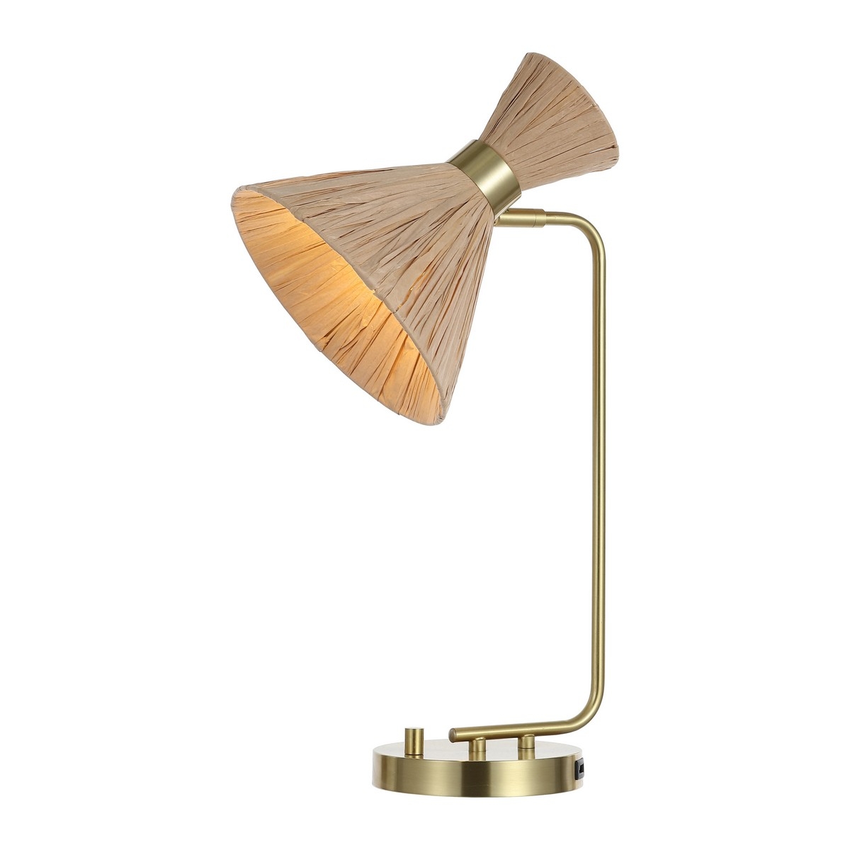 Sohma 22.75" Tbl W/Usb Port - Brass/Natural - Image 3