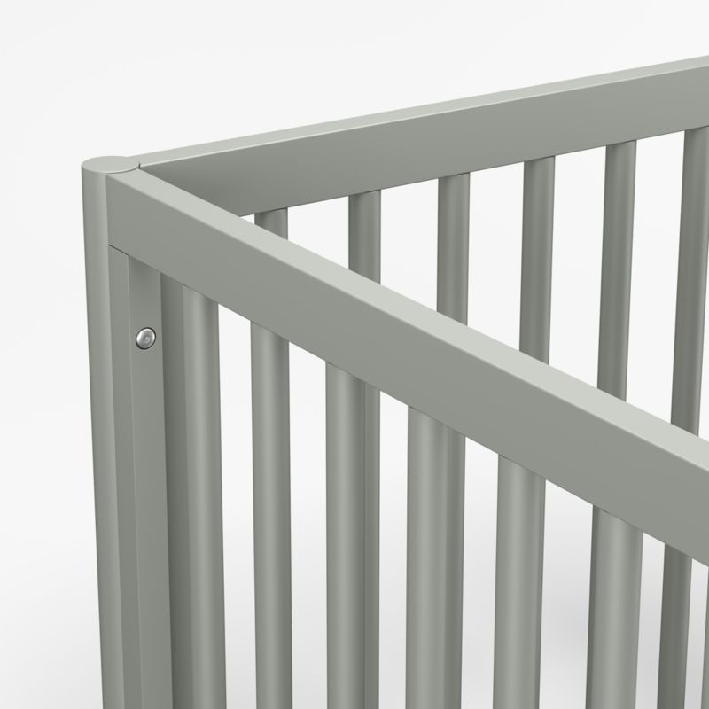 Classic Laurel Green Wood Convertible Baby Crib - Image 6