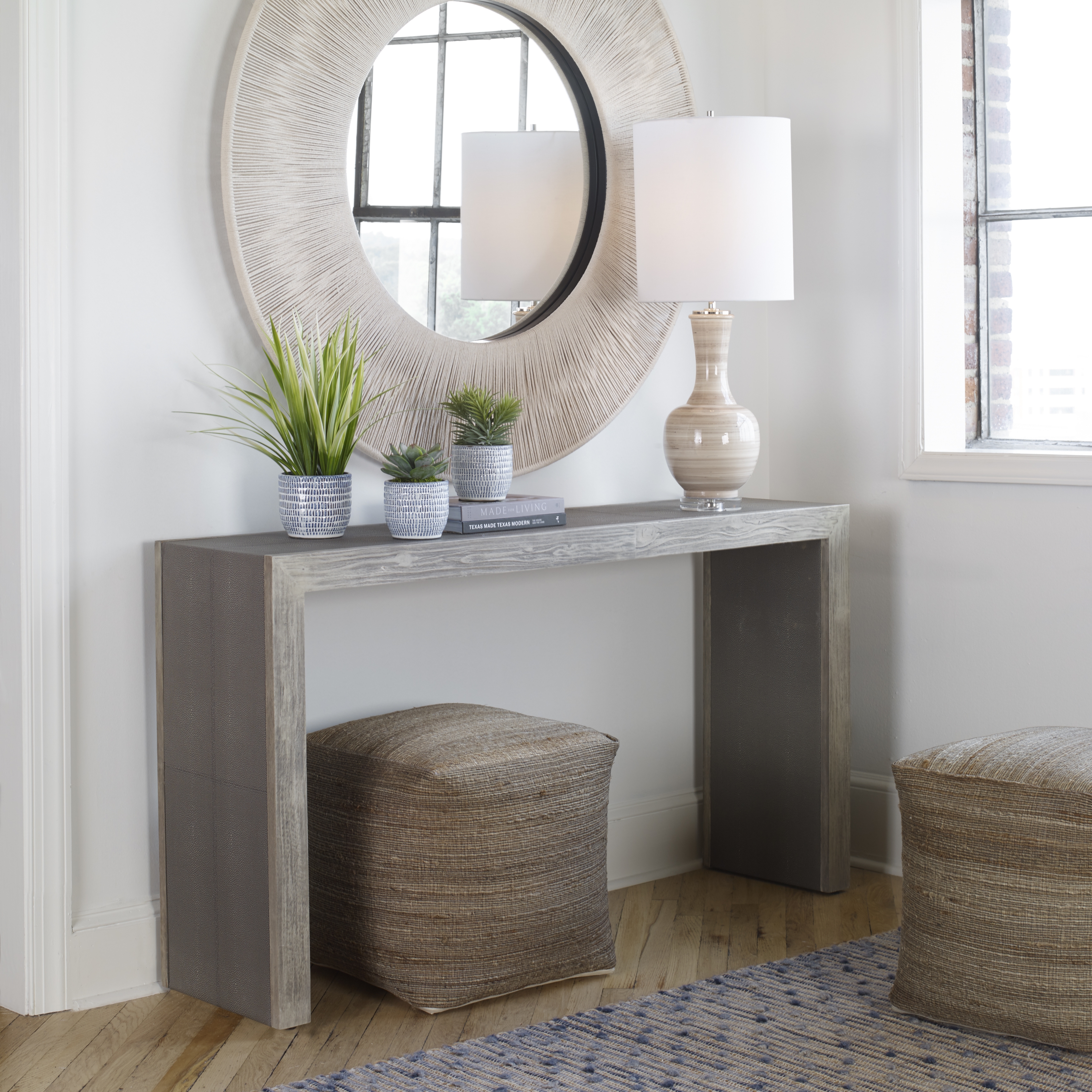 Aerina Aged Gray Console Table - Image 1