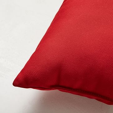 Sunbrella Indoor/Outdoor Canvas Pillow, 20"x20", Jockey Red - Image 3