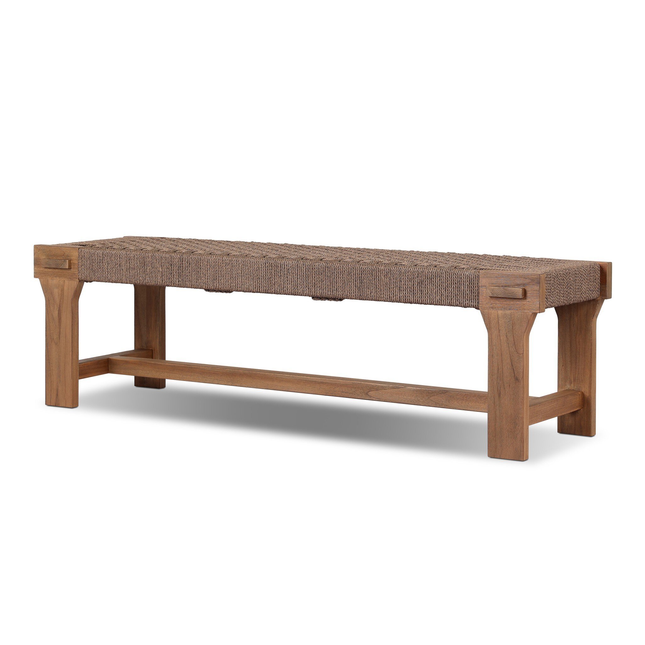 Moxie Outdoor Bench - Dark Textured Woven - Image 1