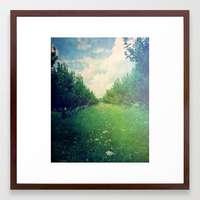 Apple Orchard In Spring Framed Art Print by Olivia Joy St.claire - Cozy Home Decor, - Conservation Walnut - MEDIUM (Gallery)-22x22 - Image 0