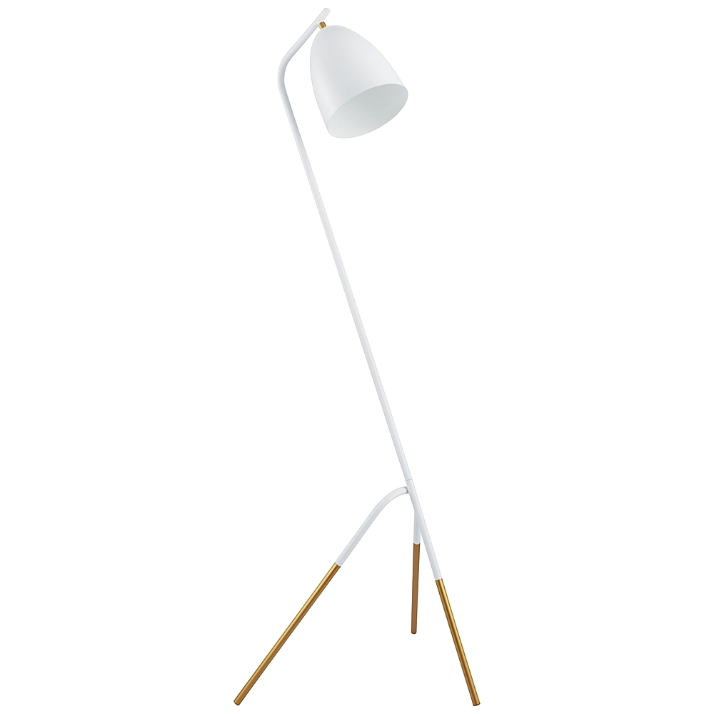 Eglo Westlinton White and Gold Leaf Tripod Floor Lamp - Style # 91Y72 - Image 0