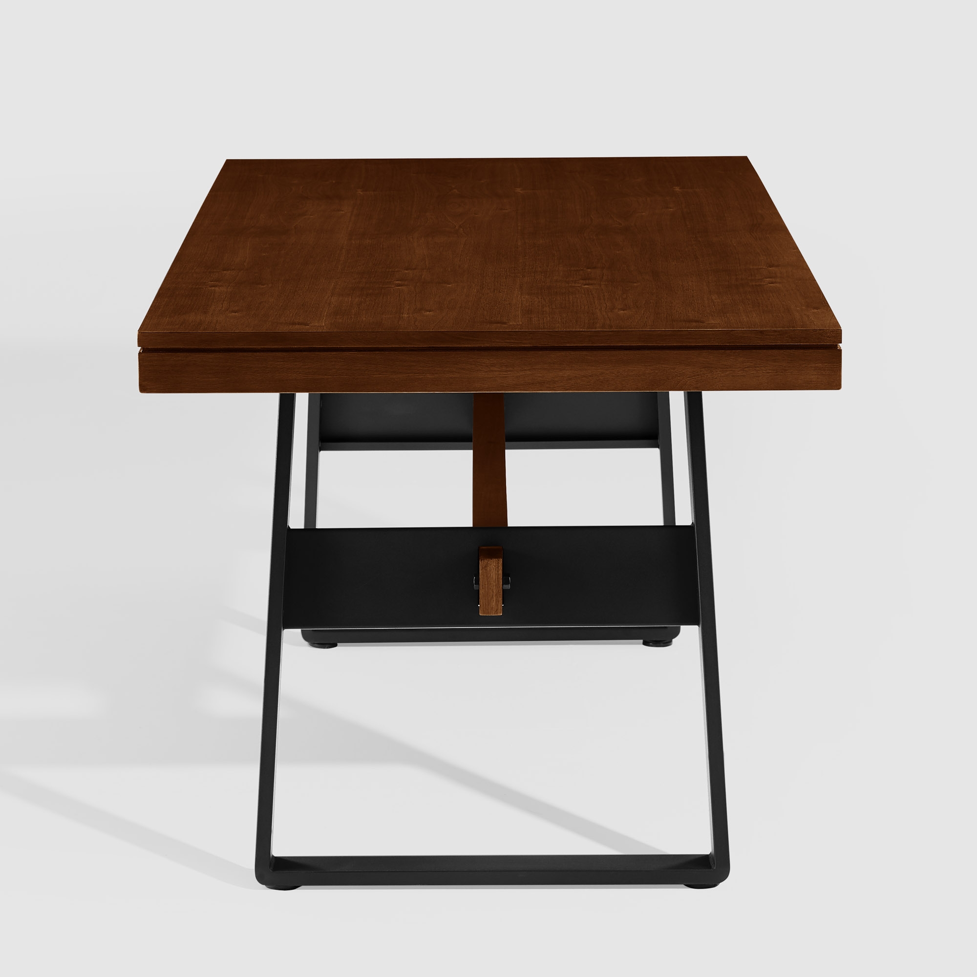 69" Modern Industrial Dining Table - Dark Walnut - Image 4