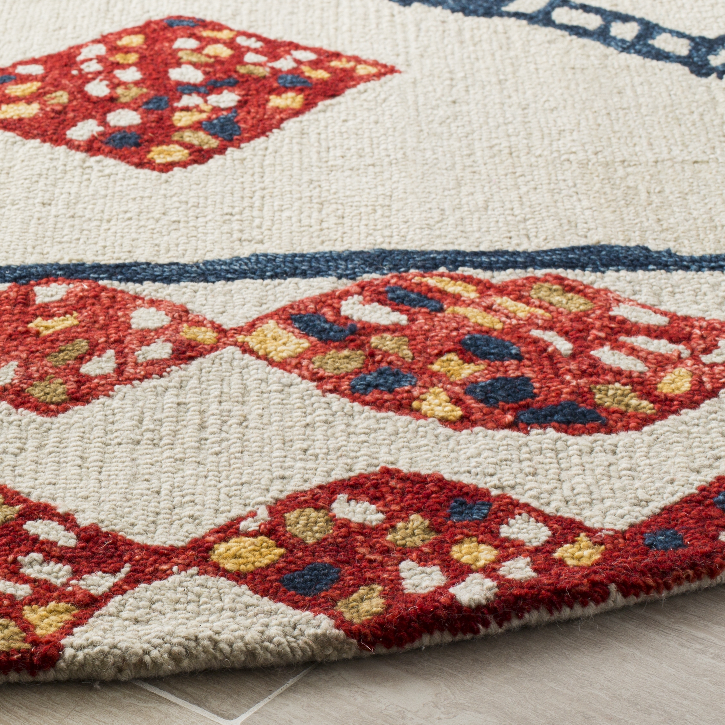 Arlo Home Hand Tufted Area Rug, APN702A, Ivory/Multi,  7' X 7' Round - Image 2