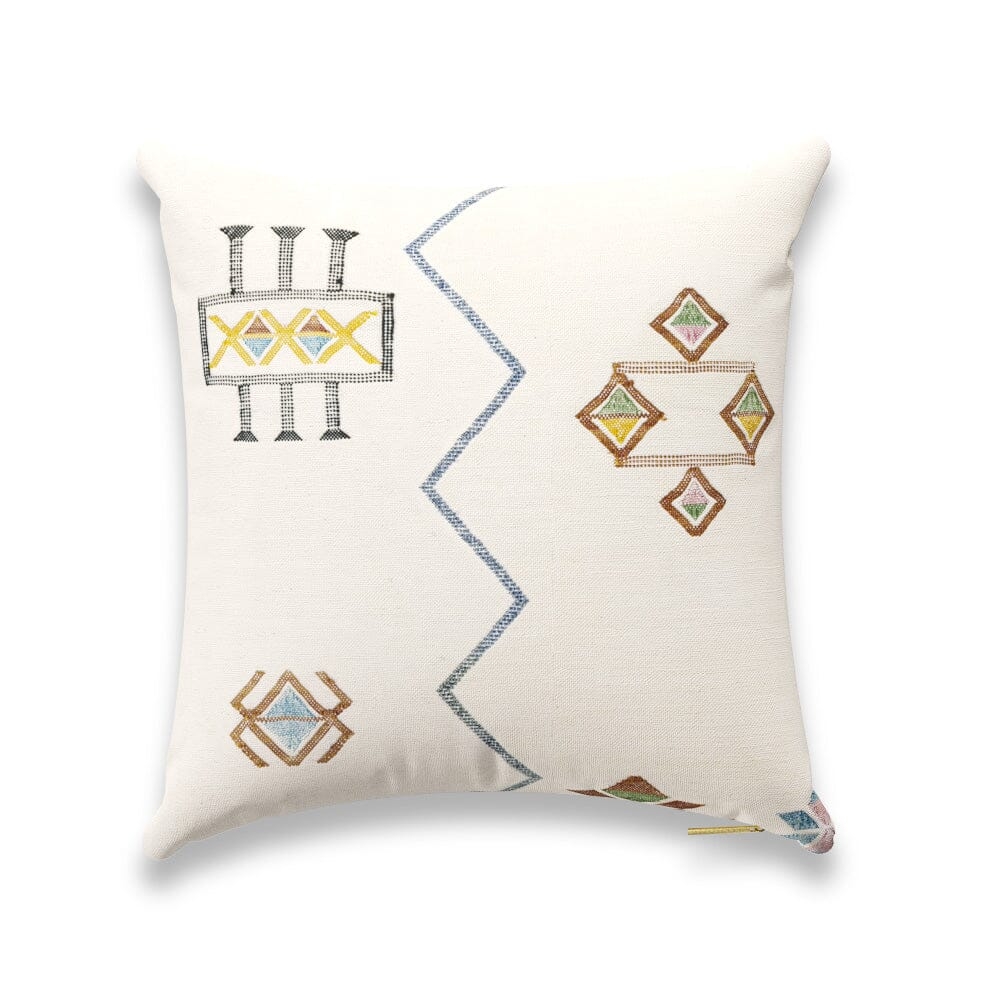 Ecru Cactus Silk Pillow by St. Frank | Brown | 20" W x 20" H | Silk/Linen - Image 0