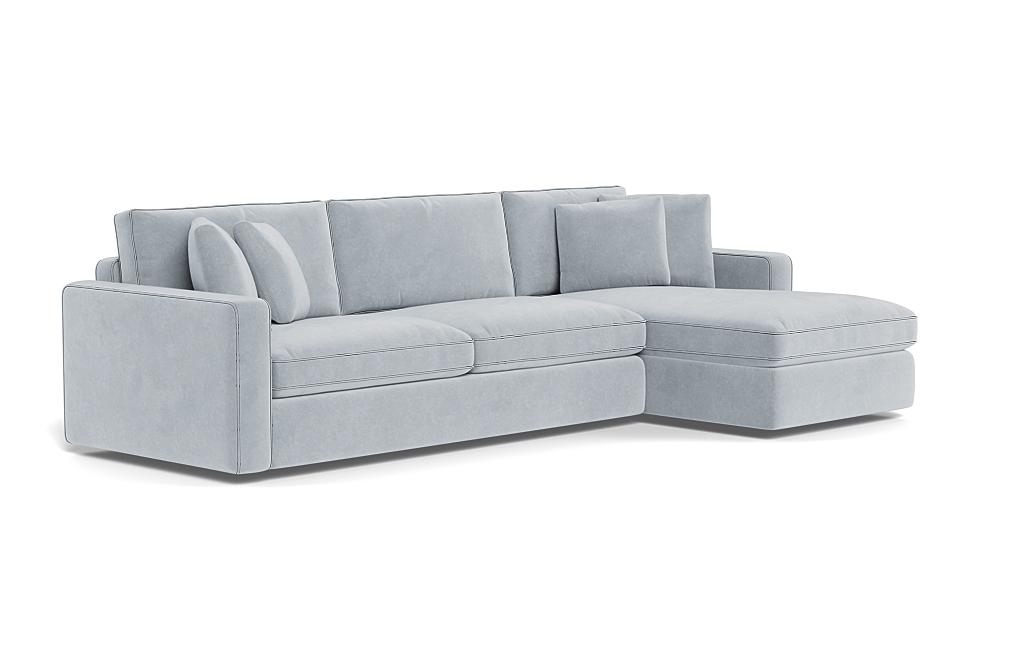 James 3-Seat Right Chaise Sectional with Contrast Piping - Image 1