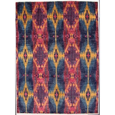 One-of-a-Kind Richman Hand-Knotted 2010s Mogul Red/Blue/Yellow 8'10" x 12'2" Wool Area Rug - Image 0