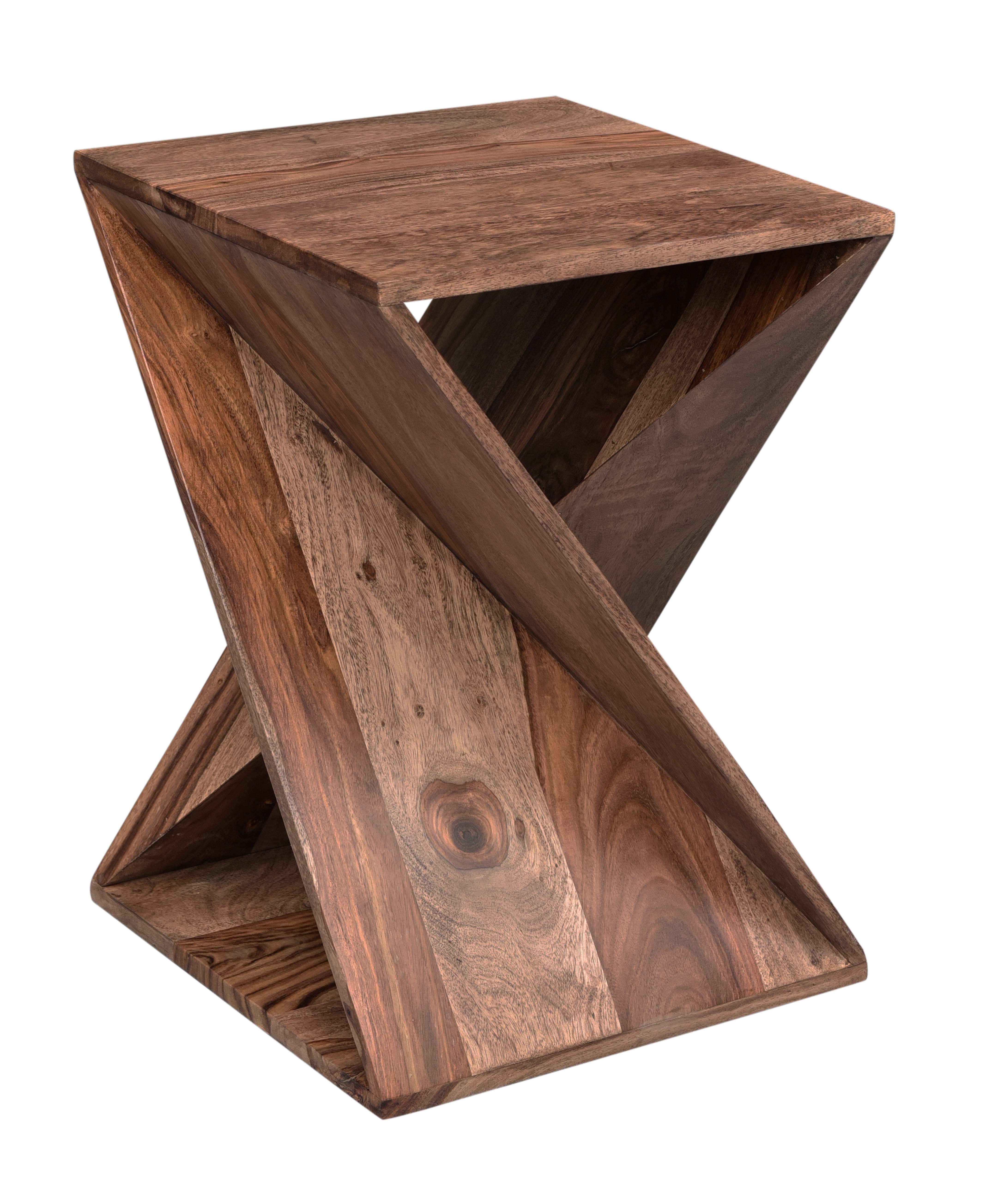 Twisted Accent Table, Nut Brown - Image 0