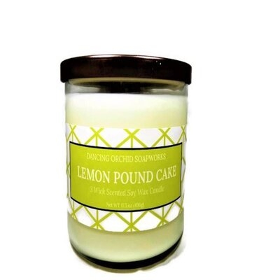 Soy Wax Lemon Pound Cake Scented Jar Candle - Image 0