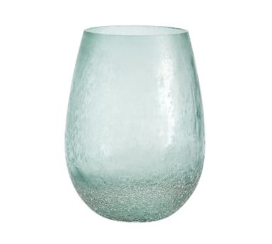Frosted Glass Hurricane, Sea Glass, Small - Image 0