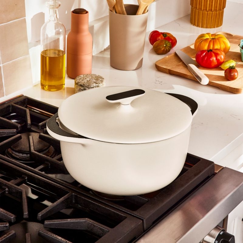 Caraway ® 6.5-Qt. Cream Enameled Cast Iron Dutch Oven with Lid - Image 1