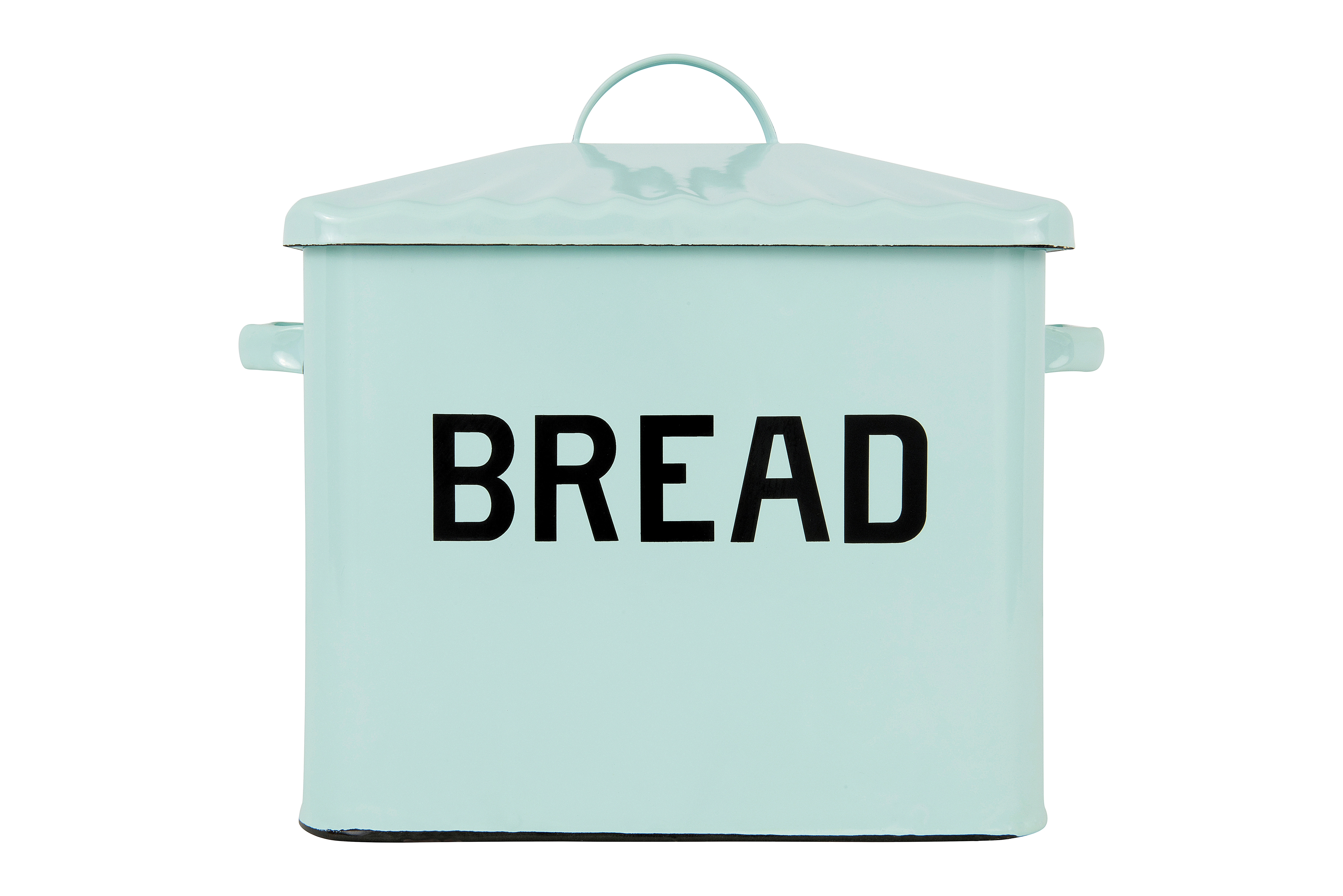 Enameled Metal Bread Box with Lid and Handles; Rustic Farmhouse Storage Décor For Kitchen, Blue - Image 0