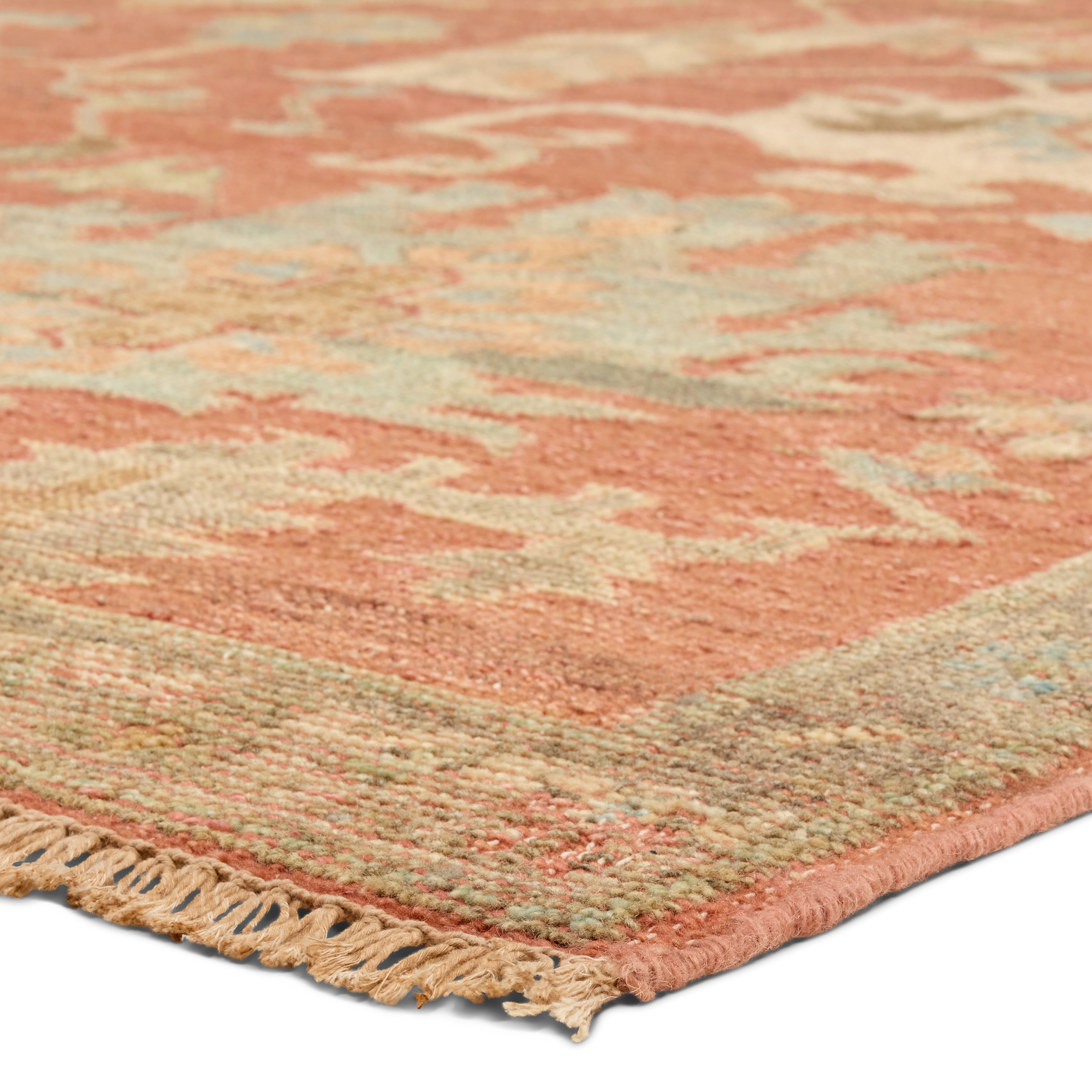 Amber CIC04 Handknotted Traditional Red and Yellow Area Rug (6'x9') - Image 1