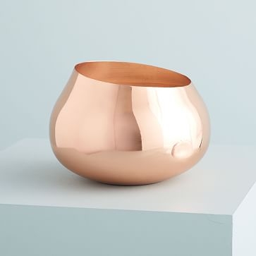 Angled Metal Homescent Collection, Copper, Round Candle - Image 0