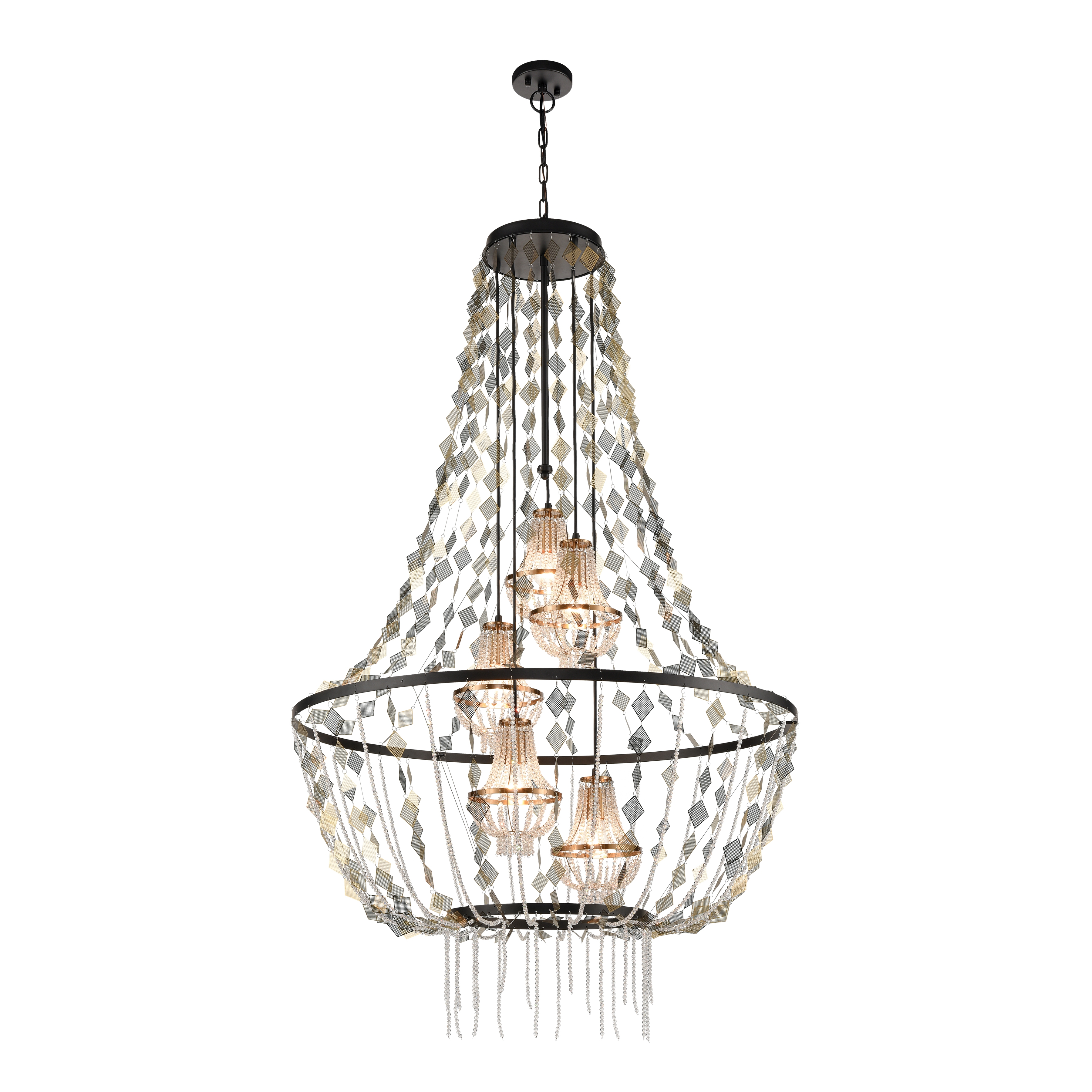 Selene 38'' Wide 5-Light Chandelier - Matte Black - Image 0