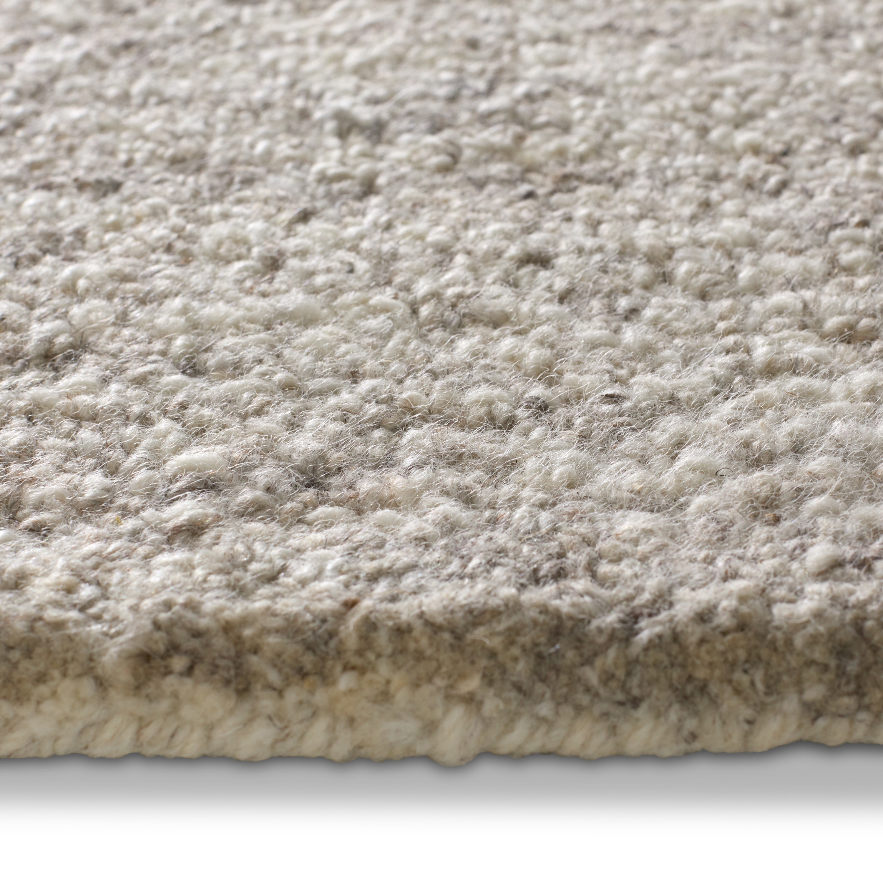 Oland BRT09 Handmade Solid Ivory and Light Taupe Area Rug (12'x15') - Image 2